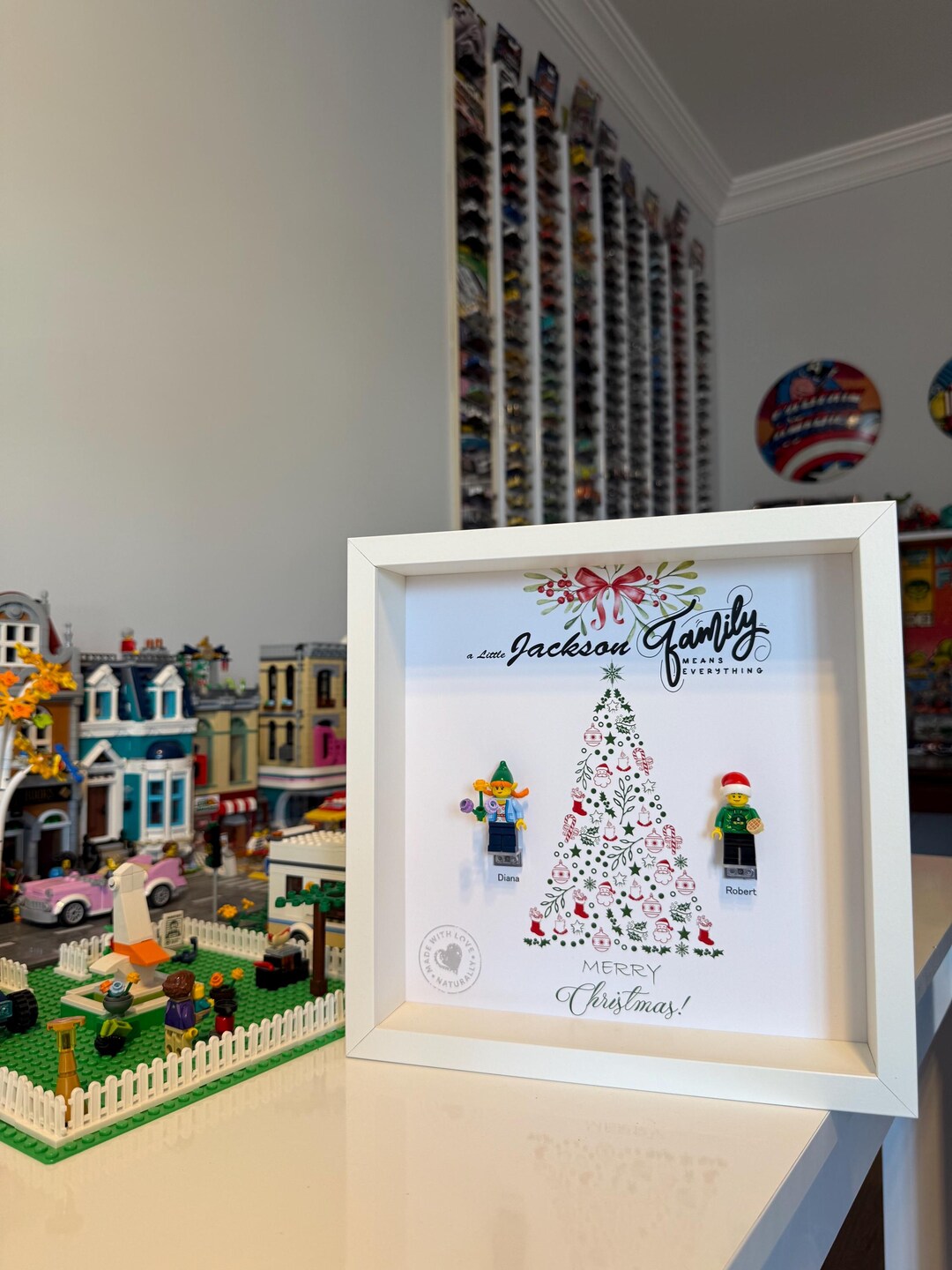 Custom Mini Figure Holiday Portrait, Unique Festive Gift for Couple ...
