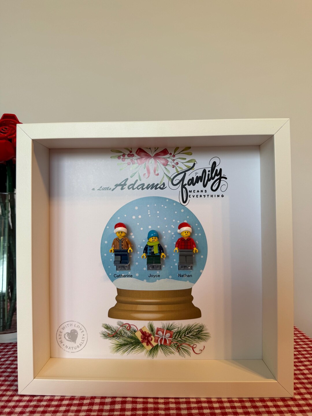Customizable Christmas Snow Globe Mini Figure Frame, Handmade Holiday ...