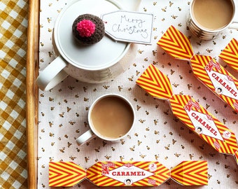 Christmas Cracker - Tunnocks Caramel Wafer Biscuits Cracker - Table Decoration - Stocking Filler - Table Cracker - Chocolate Biscuit