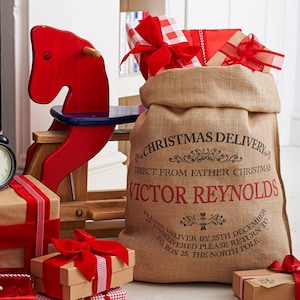 Santa Sack - Christmas sack - Personalised Santa Sack - Personalized Christmas Sack - Jute Sack - Jute Bag - Christmas stocking - Xmas sack