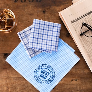 Handkerchiefs for Dads - Personalised Name Handkerchiefs - Personalized Handkerchiefs - Gifts for Fathers