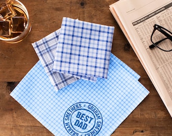 Handkerchiefs for Dads - Personalised Name Handkerchiefs - Personalized Handkerchiefs - Gifts for Fathers
