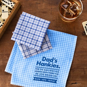Handkerchiefs for Dads - Personalised Message Handkerchiefs - Personalized Handkerchiefs - Gifts for Fathers