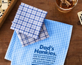 Handkerchiefs for Dads - Personalised Message Handkerchiefs - Personalized Handkerchiefs - Gifts for Fathers