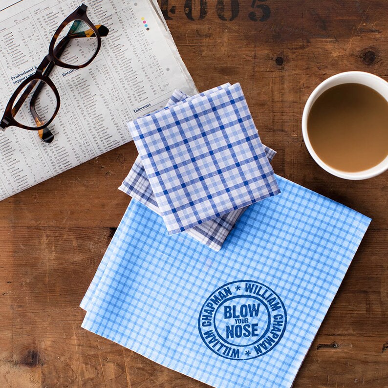 Handkerchiefs for Men Personalised Name Handkerchiefs Personalized