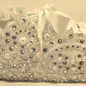 Lace Wedding Trainers, Bridal Trainers, Crystal gems and Pearls image 4