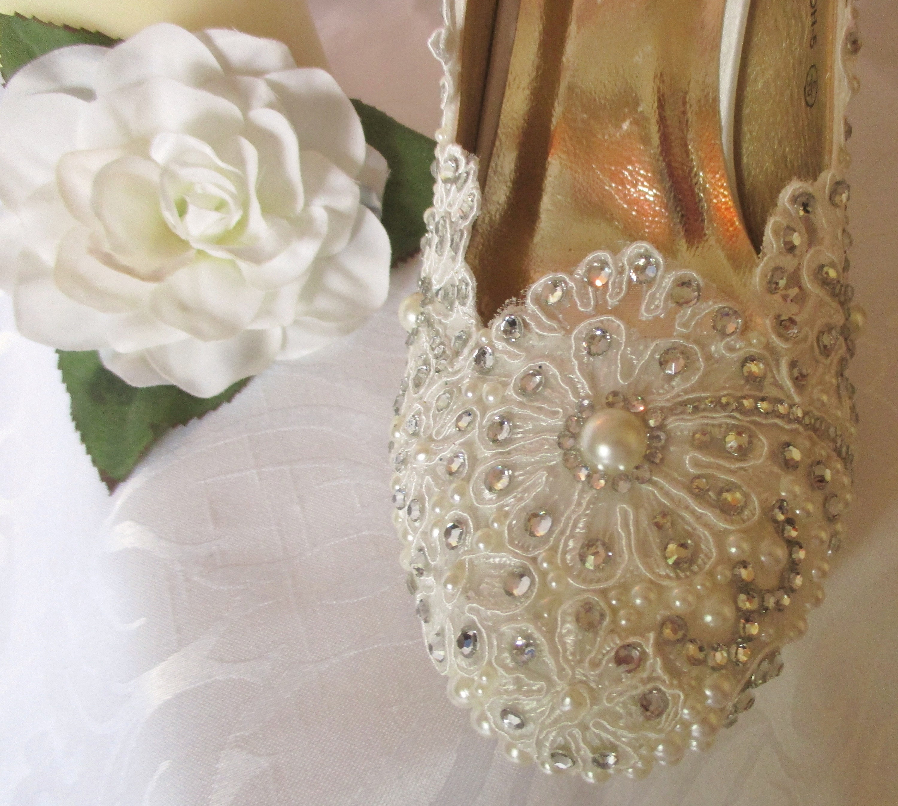 Lacegems and Pearls Bridal Shoes Bespoke Bridalshoe | Etsy UK