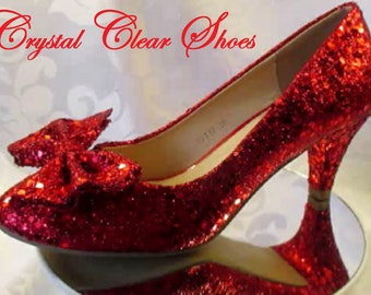 Dorothy Shoes, red glitter, Wizard of Oz, Customised shoes