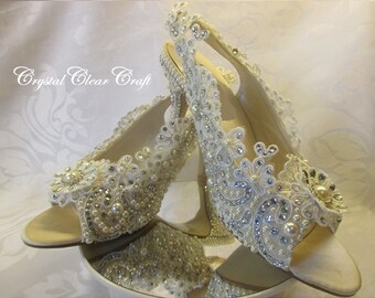 ivory open toe shoes