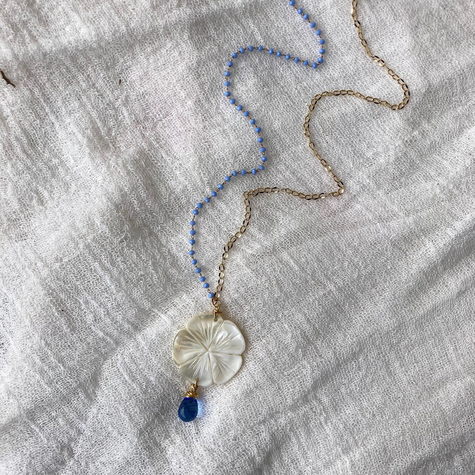 Frangipani Necklace. Layered and Long Frangipani Necklace. Etsy