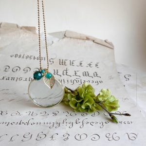 Romantic style long necklace. Magnifying Glass necklace. Reading monocle necklace. Loupe Necklace. Gift for mum. Gift for teacher