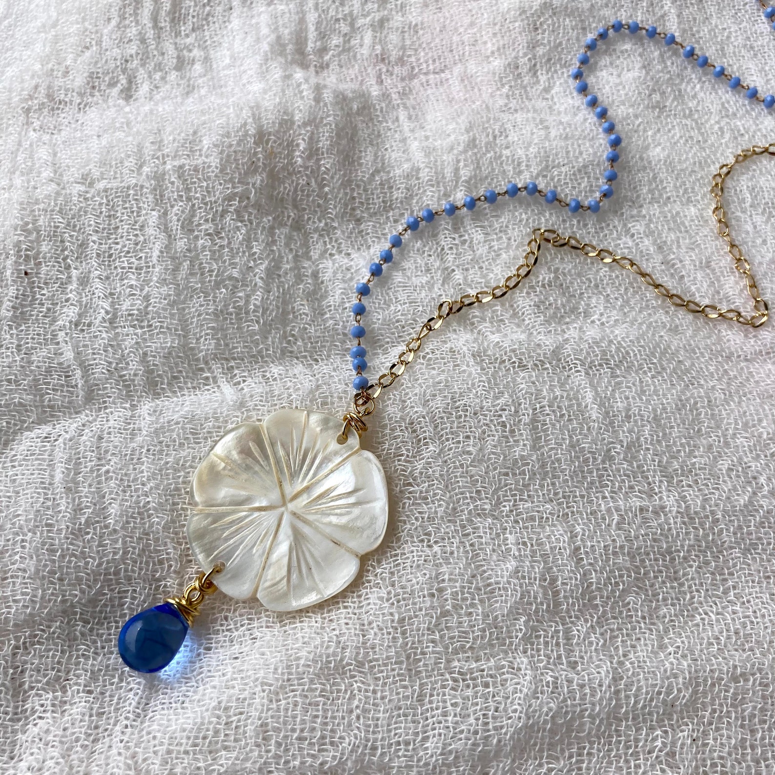 Frangipani Necklace. Layered and Long Frangipani Necklace. Etsy