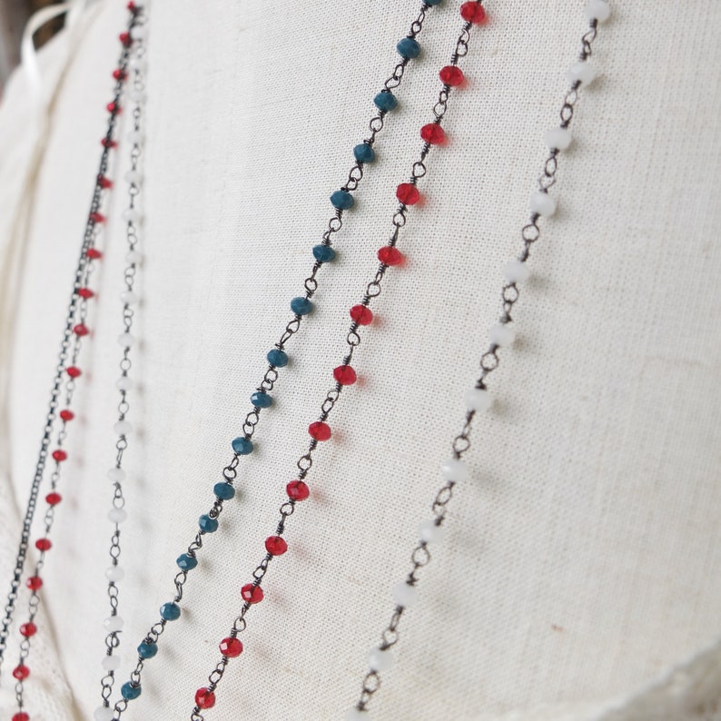 Stained Glass jewelry Romantic Victorian style necklace Glass pendant Romantic necklace with rosary chain Soldered Chandelier Crystal