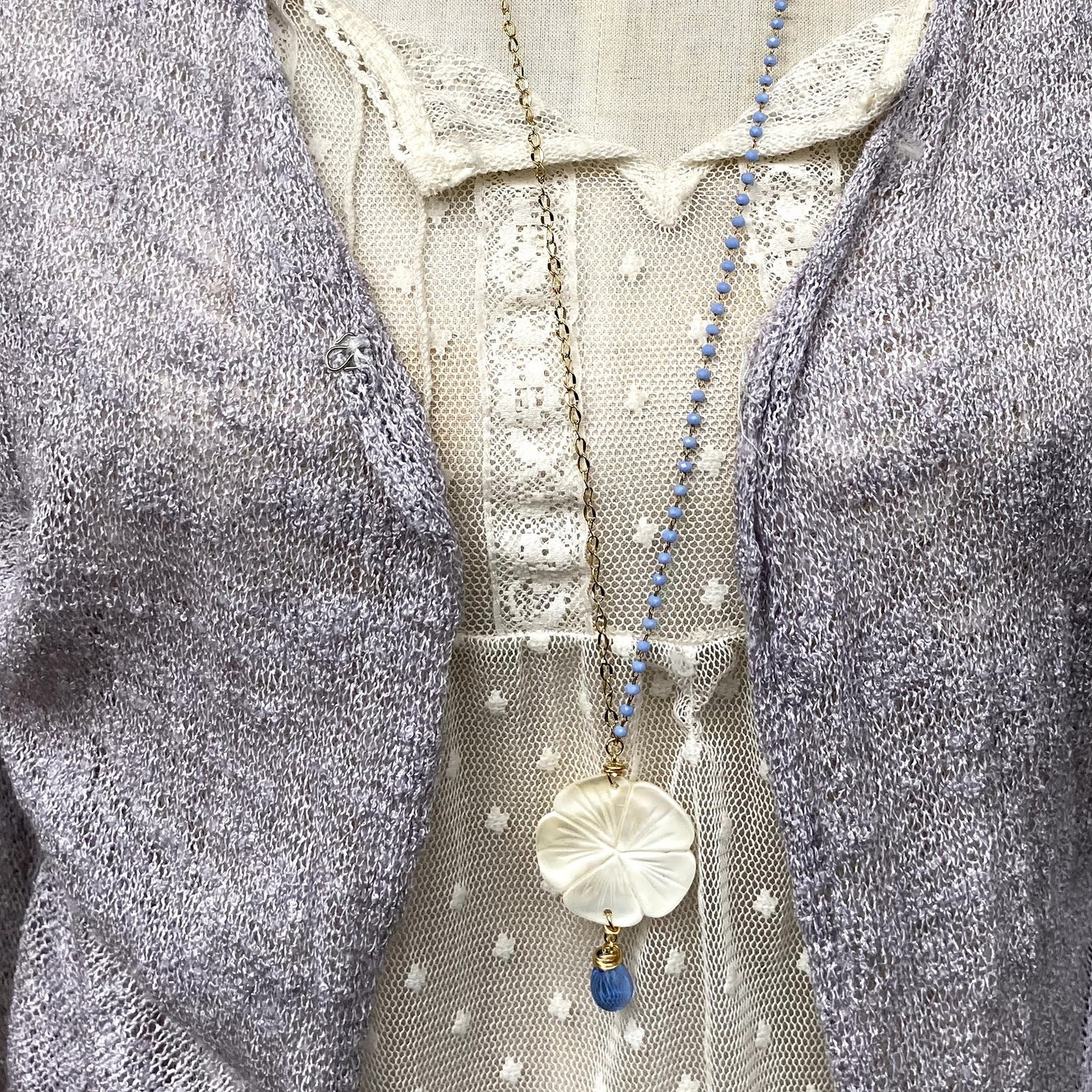 Frangipani Necklace. Layered and Long Frangipani Necklace. Etsy