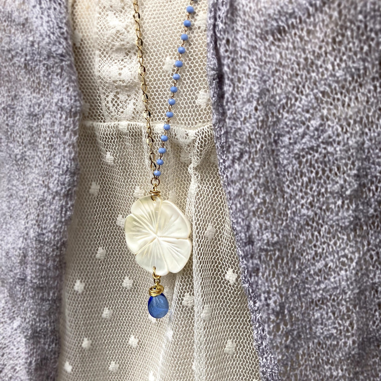 Frangipani Necklace. Layered and Long Frangipani Necklace. Etsy