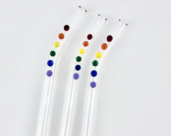 チャクラガラスストロー：手作り、再利用可能なホウケイ酸ガラス製ストロー