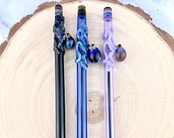 Octopus On Colored GLASS PEN - Handmade Pens | Glass Pens | Handcrafted Pens | Octopus Pens | Custom Pens | Refillable Pens | Octopus Gifts