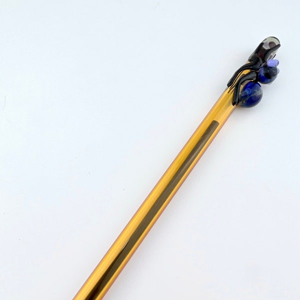 Spider On Yellow GLASS PEN - Handmade Pens | Glass Pens | Handcrafted Pens | Spider Pens | Custom Pens | Refillable Pens | Spider Gifts