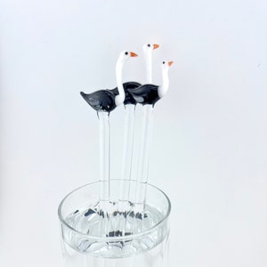 Glass Ostrich Stir Stick - Drink Stirrers | Custom Stir Sticks | Glass Stir Sticks | Glass Ostrich | Swizzle Sticks | Cocktail Sticks