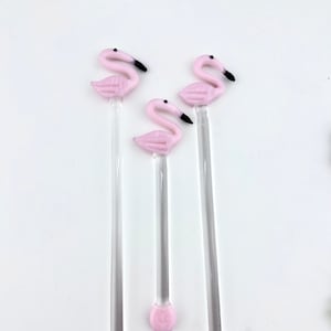 Packung Glas Flamingo Rührstäbe - Trinkrührer | Benutzerdefinierte Rührstäbchen | Glas-Rührstäbchen | Cocktailstäbchen | Cocktailspieße | Einzigartiges Geschenk
