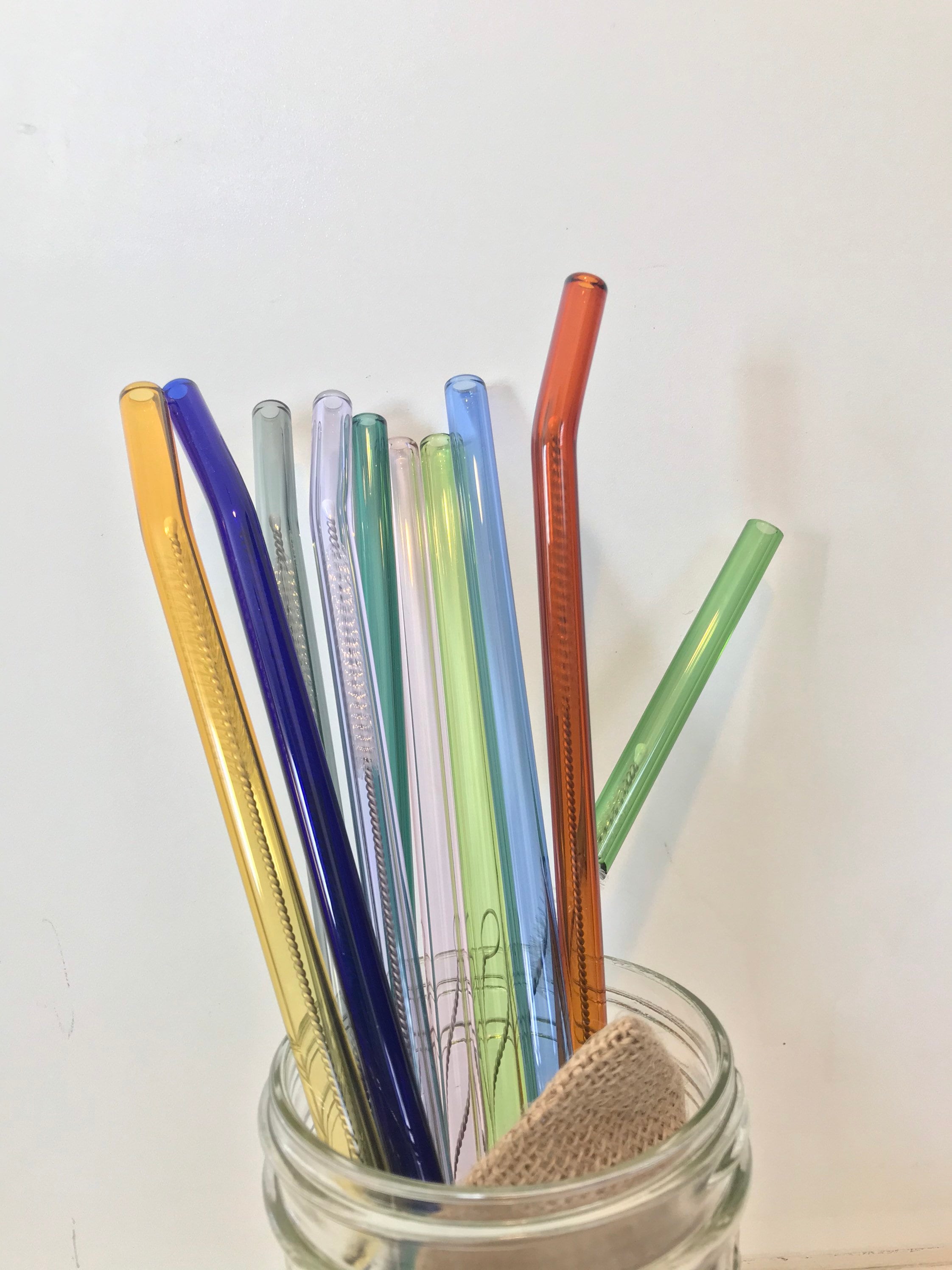 Colored GLASS STRAW Choose Your Color Reusable Straws Eco