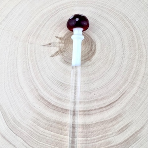 Glass Mushroom Stir Stick - Drink Stirrers | Custom Stir Sticks | Glass Stir Sticks | Glass Mushroom | Swizzle Sticks | Cocktail Sticks