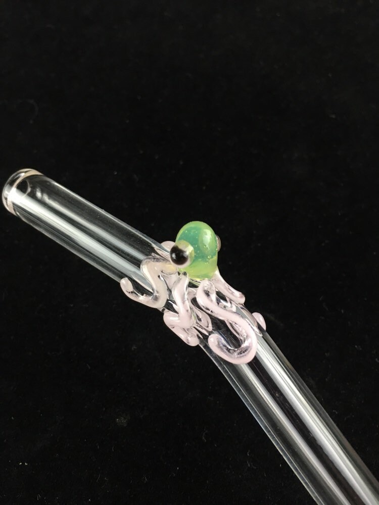 Octopus GLASS STRAWS Custom Straws Reusable Straw Glass Drinking