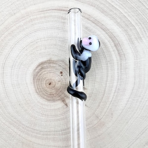 Capuchin Monkey Glass Straw: Reusable Straw, Made to Order