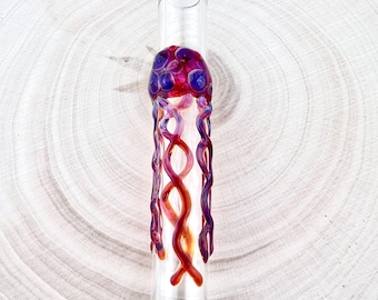 Jellyfish Glass Straw: Handmade Reusable, Custom Straw, Made to Order