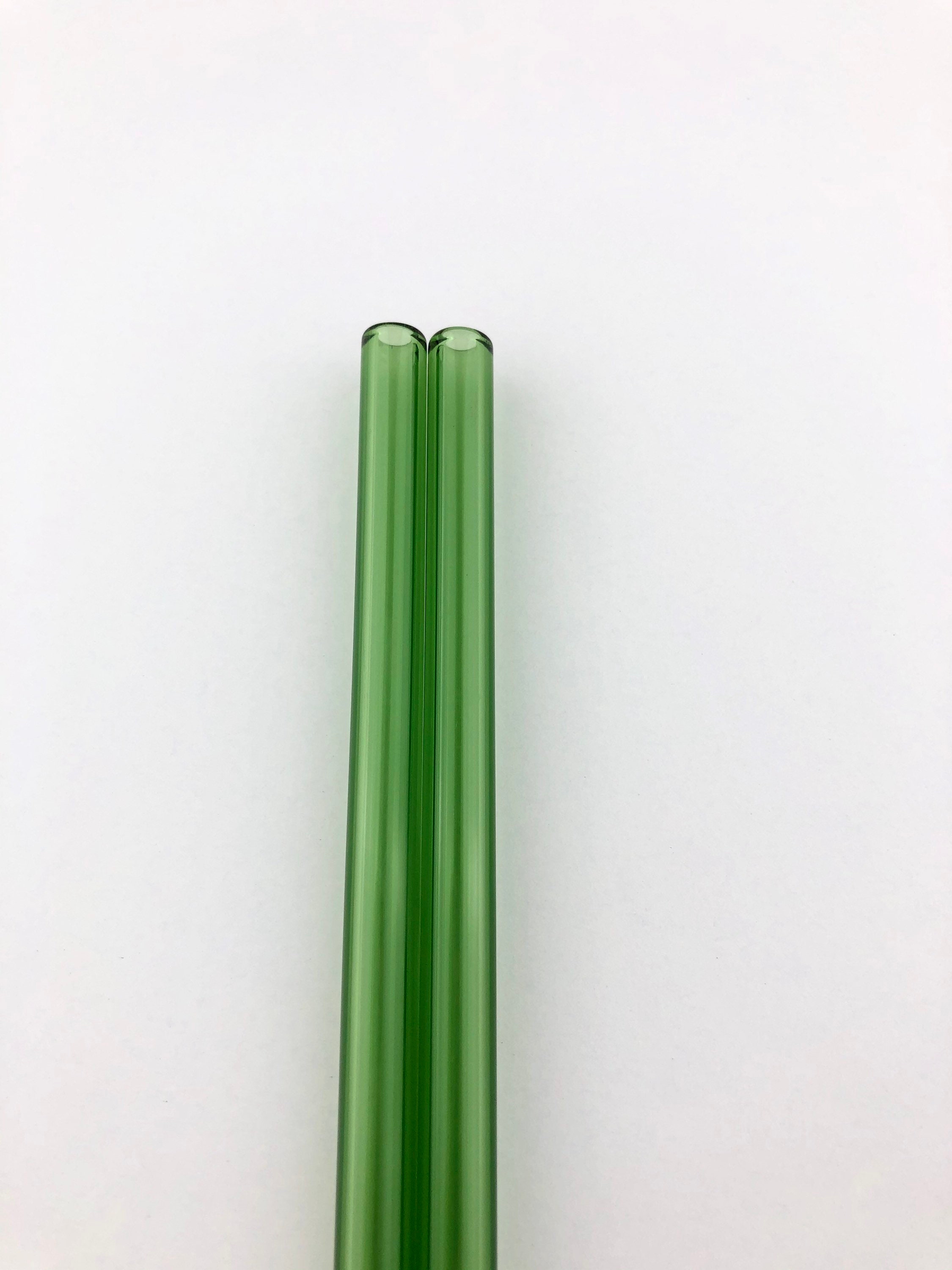 GREEN 4 GLASS STRAWS - LONG, 9MM