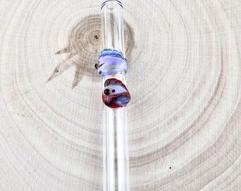 Swimming Fish Glass Straw: Handmade Reusable Drink Straw