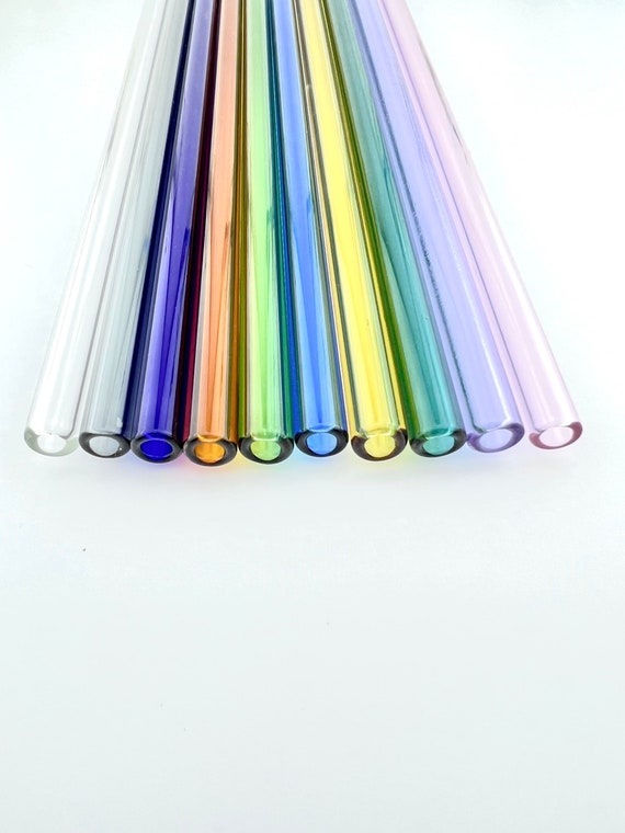 Colored GLASS STRAW Choose Your Color Reusable Straws Etsy