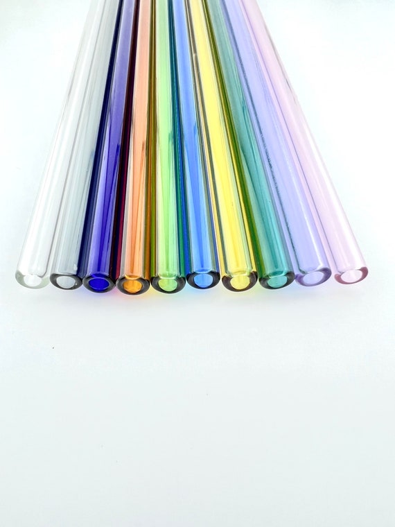 Colored GLASS STRAW Choose Your Color Reusable Straws Eco Friendly Straw Glass  Straws Colored Straws Rainbow Straw Unique Gift 