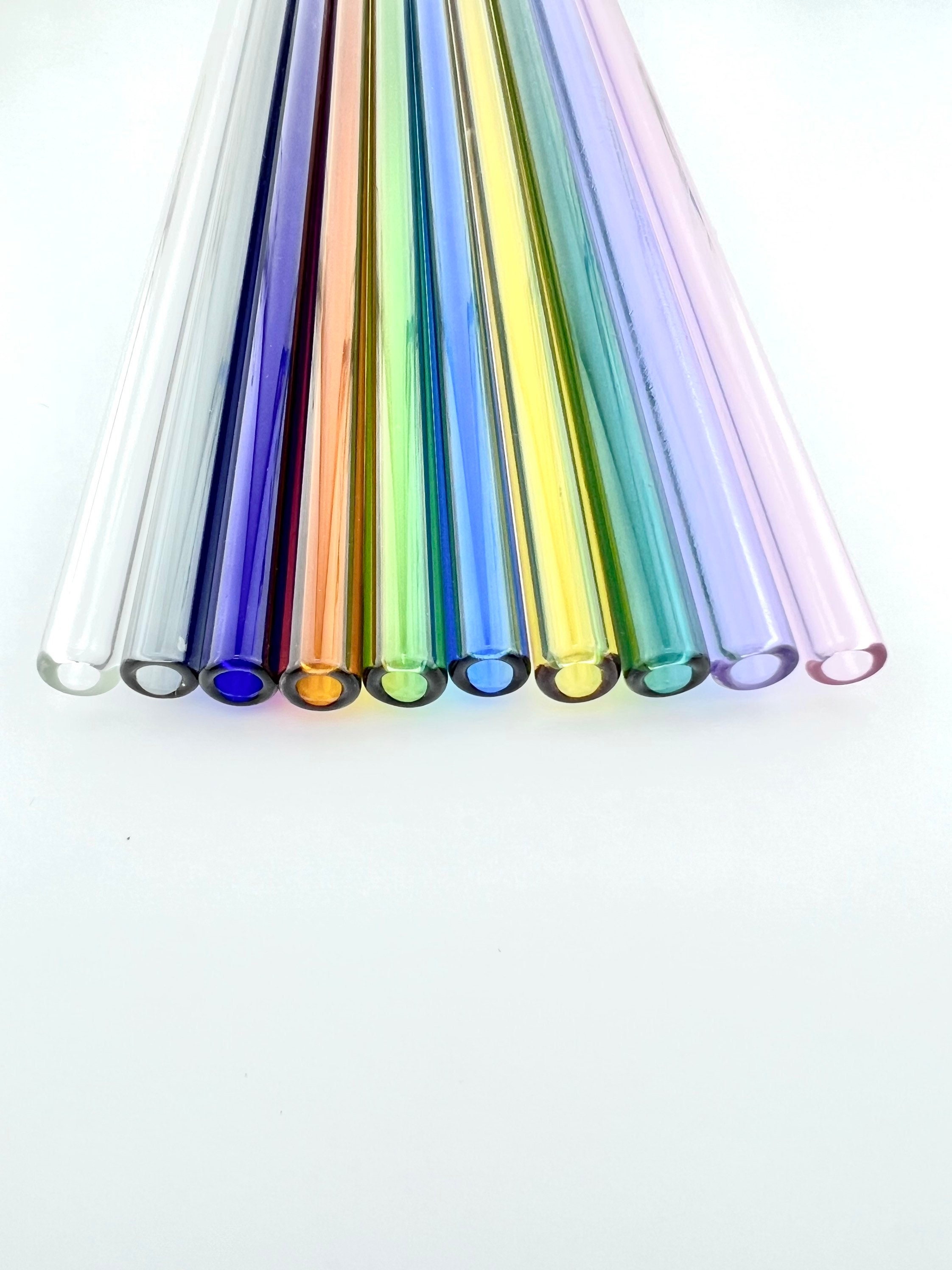 Colored GLASS STRAW Choose Your Color Reusable Straws Eco Friendly Straw  Glass Straws Colored Straws Rainbow Straw Unique Gift 