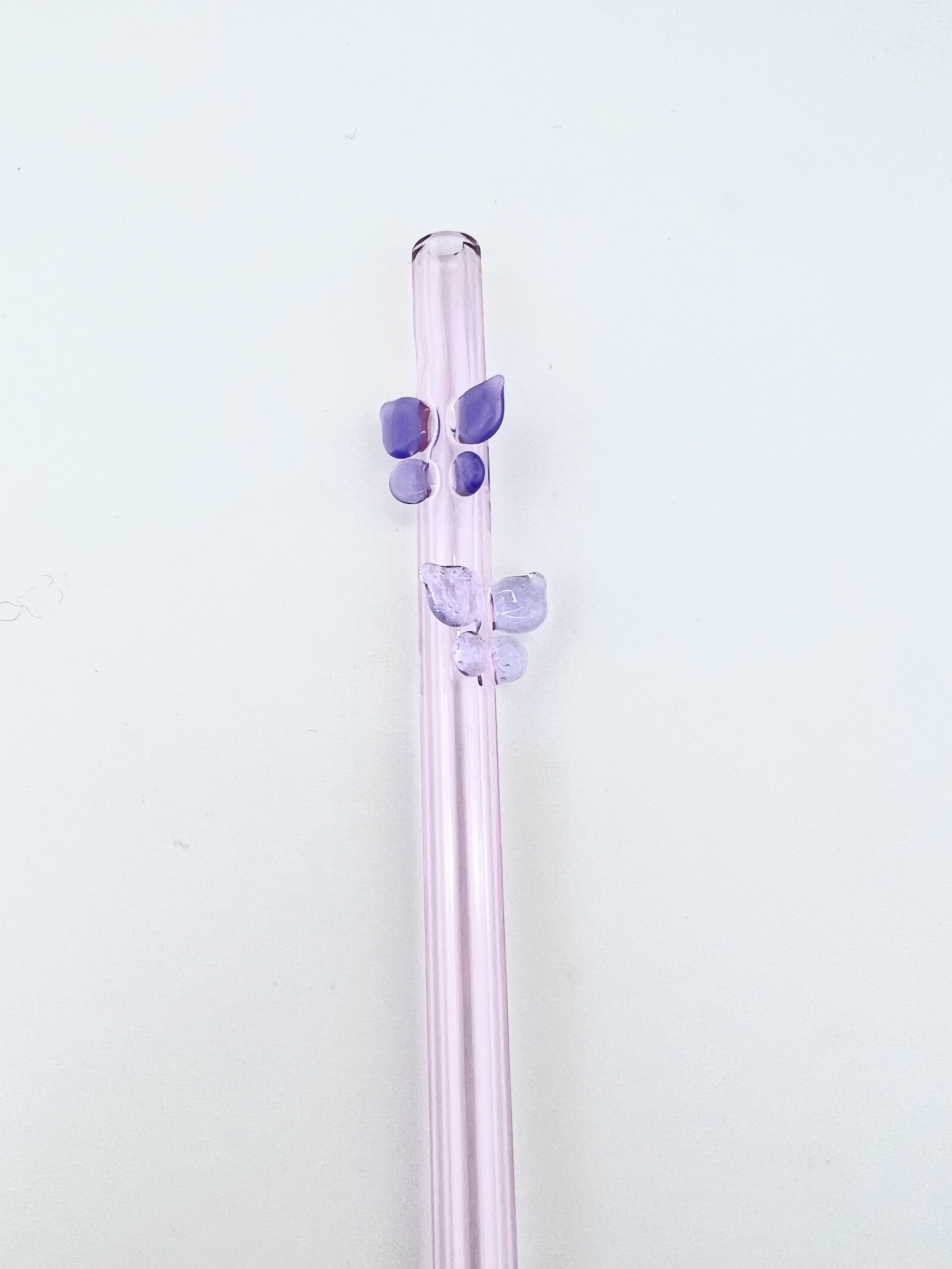 Pack of Butterfly Glass Straws Butterfly GLASS STRAW Pack Reusable