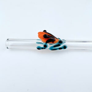 Poison Dart Frog GLASS STRAW - Reusable Straws | Glass Straws | Boba Straw | Smoothie Straws | Frog Straws | Frog Gifts | Unique Gifts