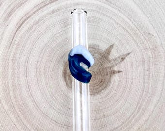 Pajita de vidrio Wave: Pajita reutilizable de borosilicato - Personalizada, hecha a medida.