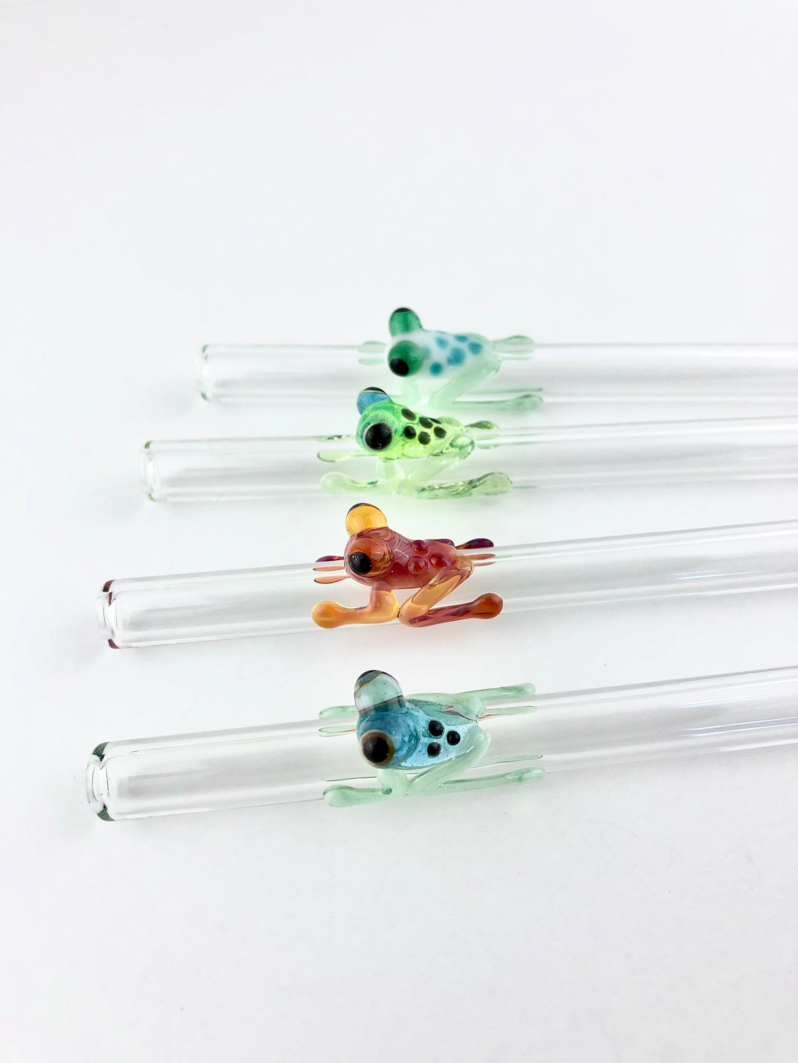 BOBA Frog GLASS STRAW Reusable Straws Boba Straws Glass Etsy