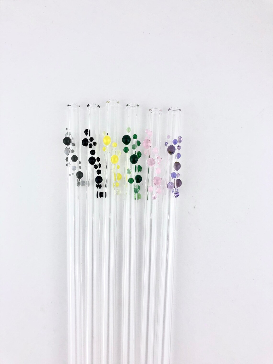 Dot GLASS STRAWS Reusable Straws Glass Drinking Straw Etsy