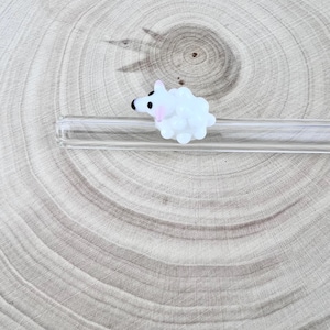 Lamb GLASS STRAW - Reusable Straws | Glass Straws | Lamb Straws | Cocktail Straws | Lamb Gifts | Unique Gift | Boba Straws | Smoothie Straws