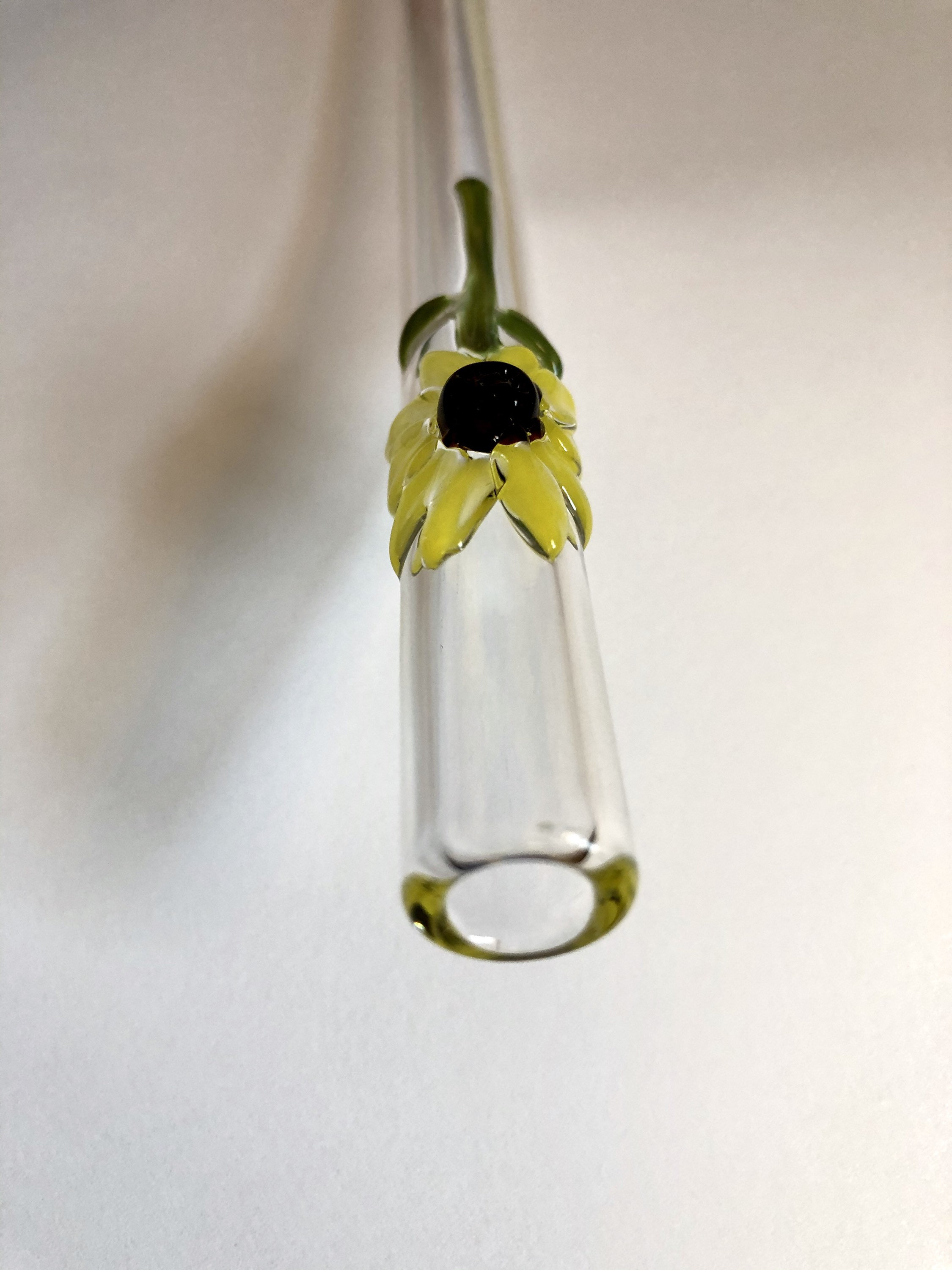 THIN Sunflower GLASS STRAW Reusable Straws Glass Straws Etsy