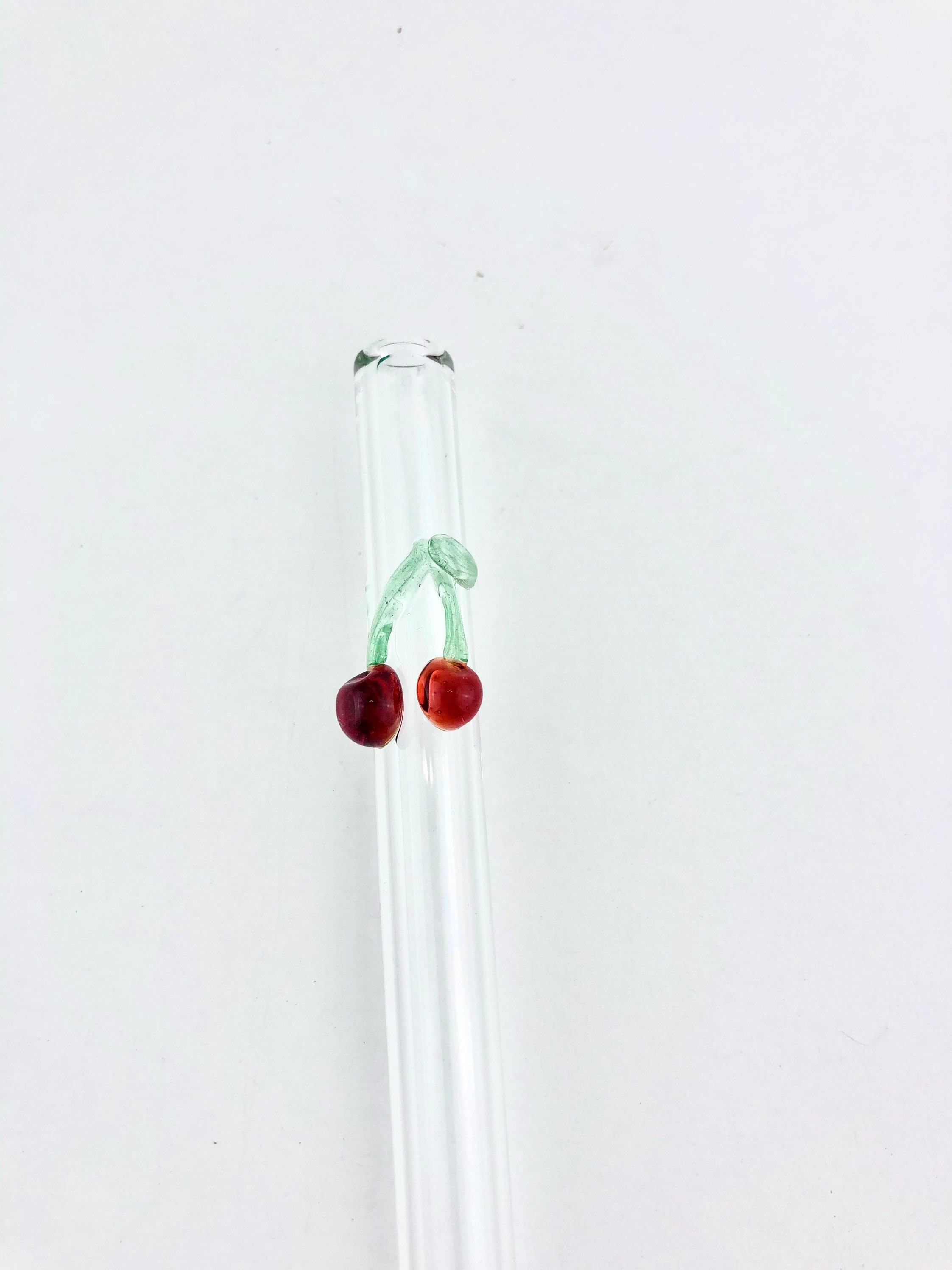 Cherry GLASS STRAW Reusable Straws Glass Straws Cherry Straws Cherry Gifts  Unique Gifts Smoothie Straw Thin Straw Boba Straw 