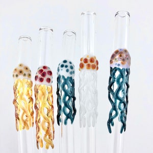 Jellyfish GLASS STRAW - Boba Straws | Smoothie Straws | Thin Straws | Reusable Straws | Eco Friendly Straw | Glass Straws | Jellyfish Straws