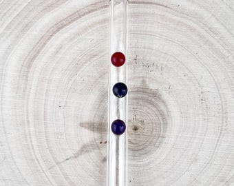 Glass Straw with 3 Dots: Handmade Customizable Reusable Straw