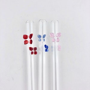 1 Butterfly GLASS STRAW - Reusable Straws | Glass Straws | Butterfly Straws | Butterfly Gifts | Boba Straws | Smoothie Straws | Thin Straws