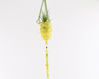Atrapasueños de piña de vidrio soplado a mano para plantas aéreas - Decoración hecha a mano