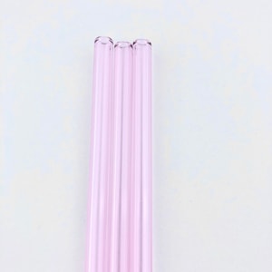 PINK GLASS STRAW - Pink Straws | Reusable Straws | Glass Straws | Eco Friendly Straws | Smoothie Straws | Colored Straws | Thin Straws