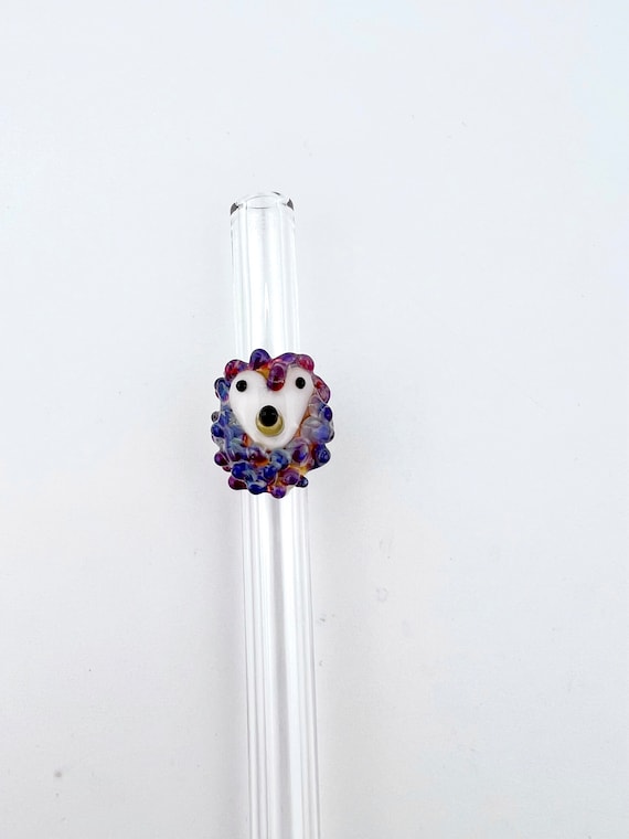 Hedgehog Glass Straw: Reusable High Quality Borosilicate Drinking Straw