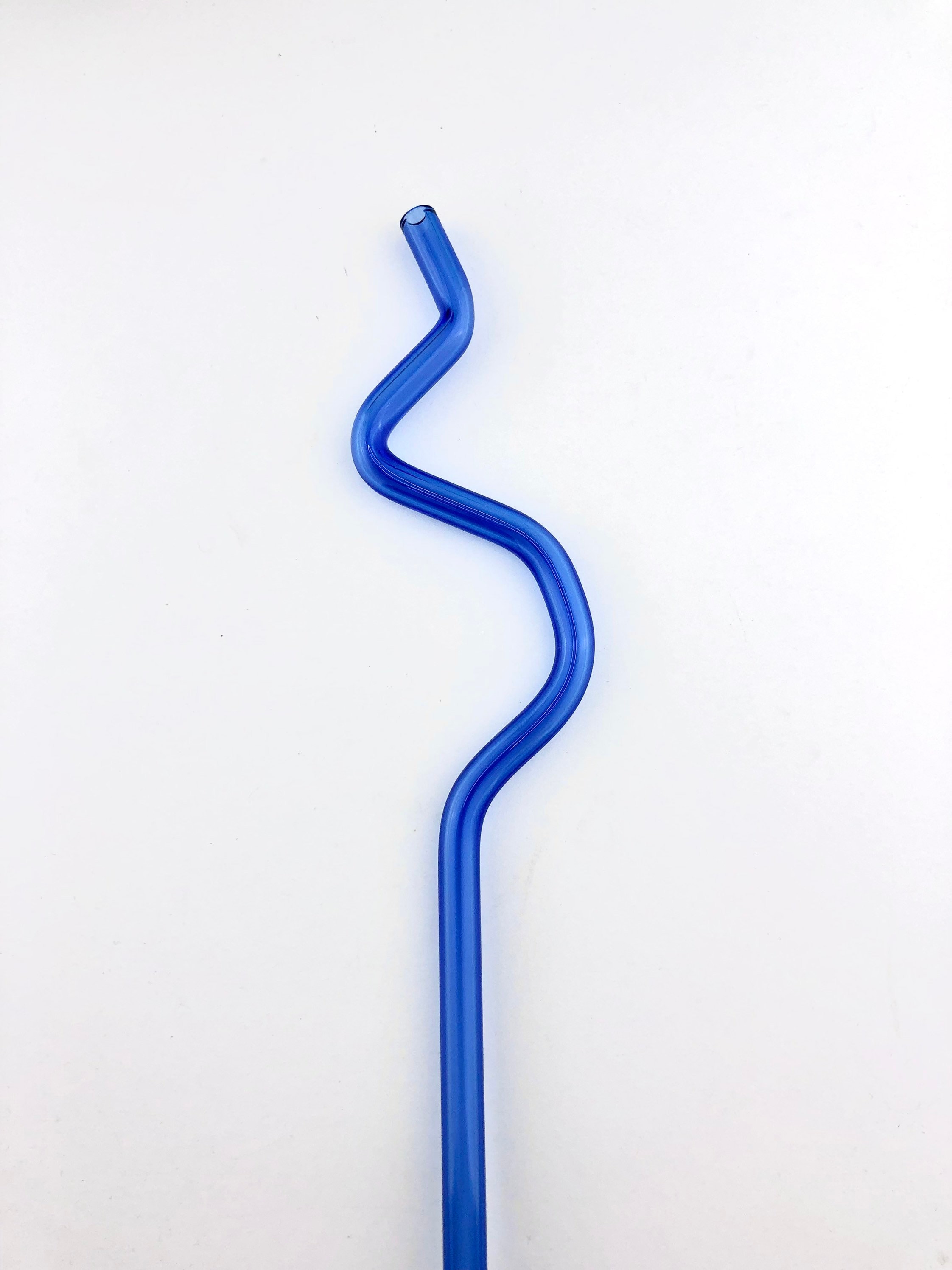 Light Blue Crazy GLASS STRAW Reusable Straws Bendy Straws Crazy