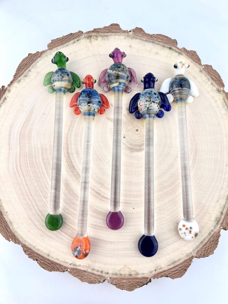 Handmade Glass Turtle Stir Stick: Custom Cocktail Swizzle Stick - Etsy ...